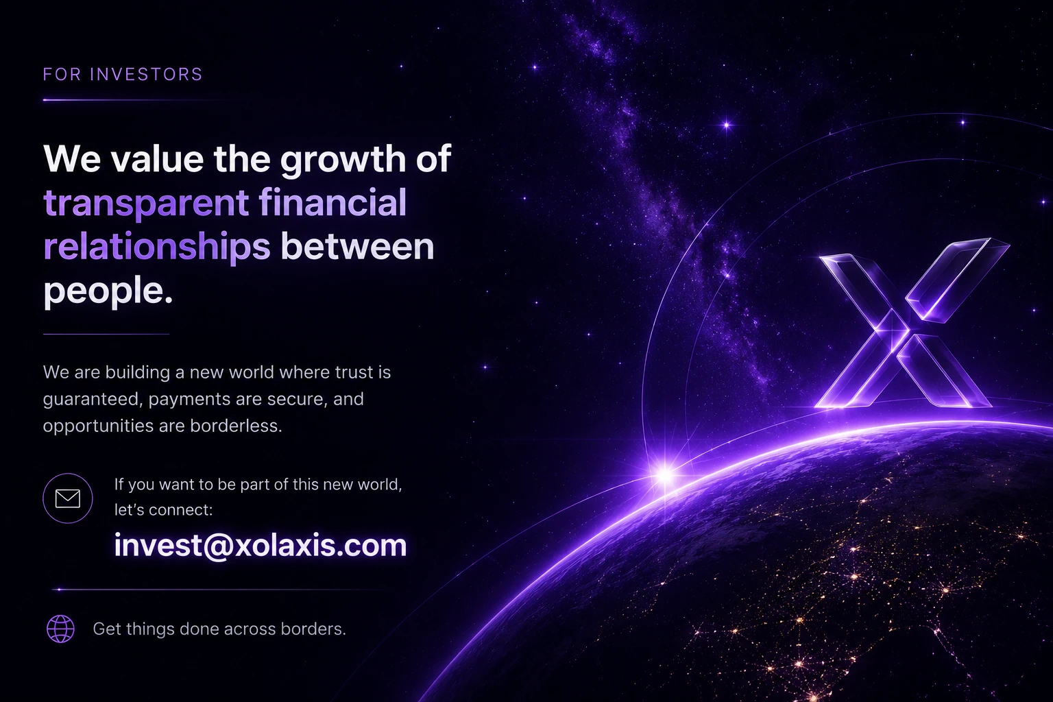 Xolaxis investor information